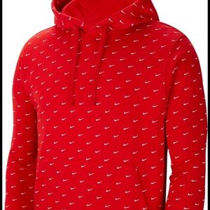 Nike Sportswear Mens Red Swoosh Hoodie 